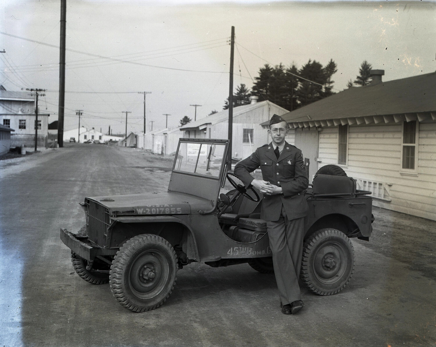 U.S. Army Air Forces Sergeant with 45th Bombardment Group Jeep, WWII Era