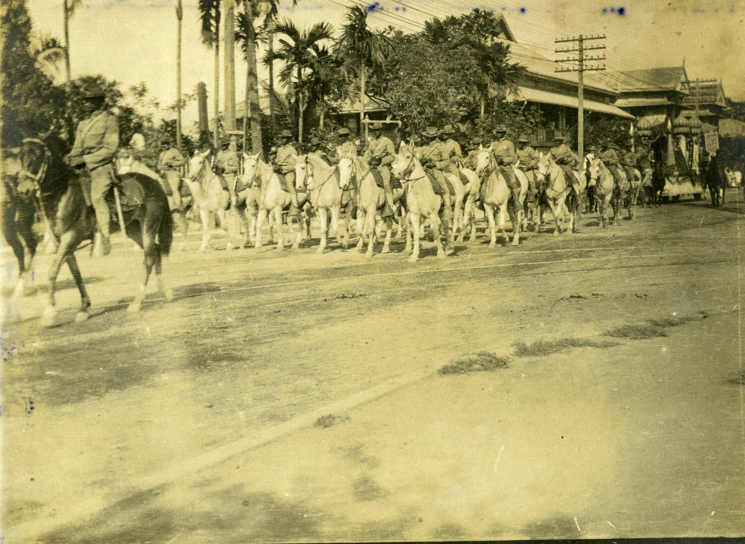 U.S. Cavalry Column on Horseback, Philippines, Early 1900s - Stone Album