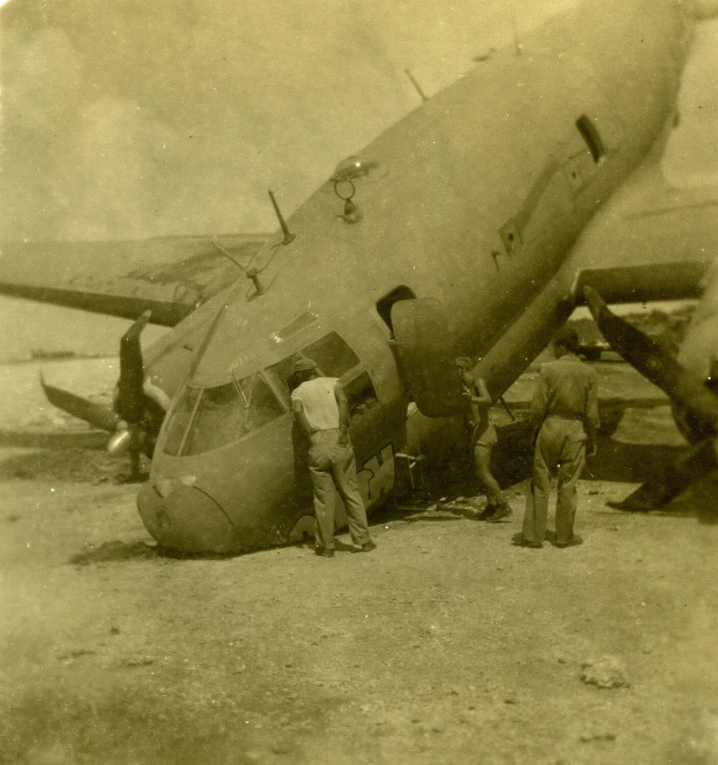 B-25 Mitchell Nosed-Over Accident, 345th Bombardment Group Airfield, Pacific Theater, WWII