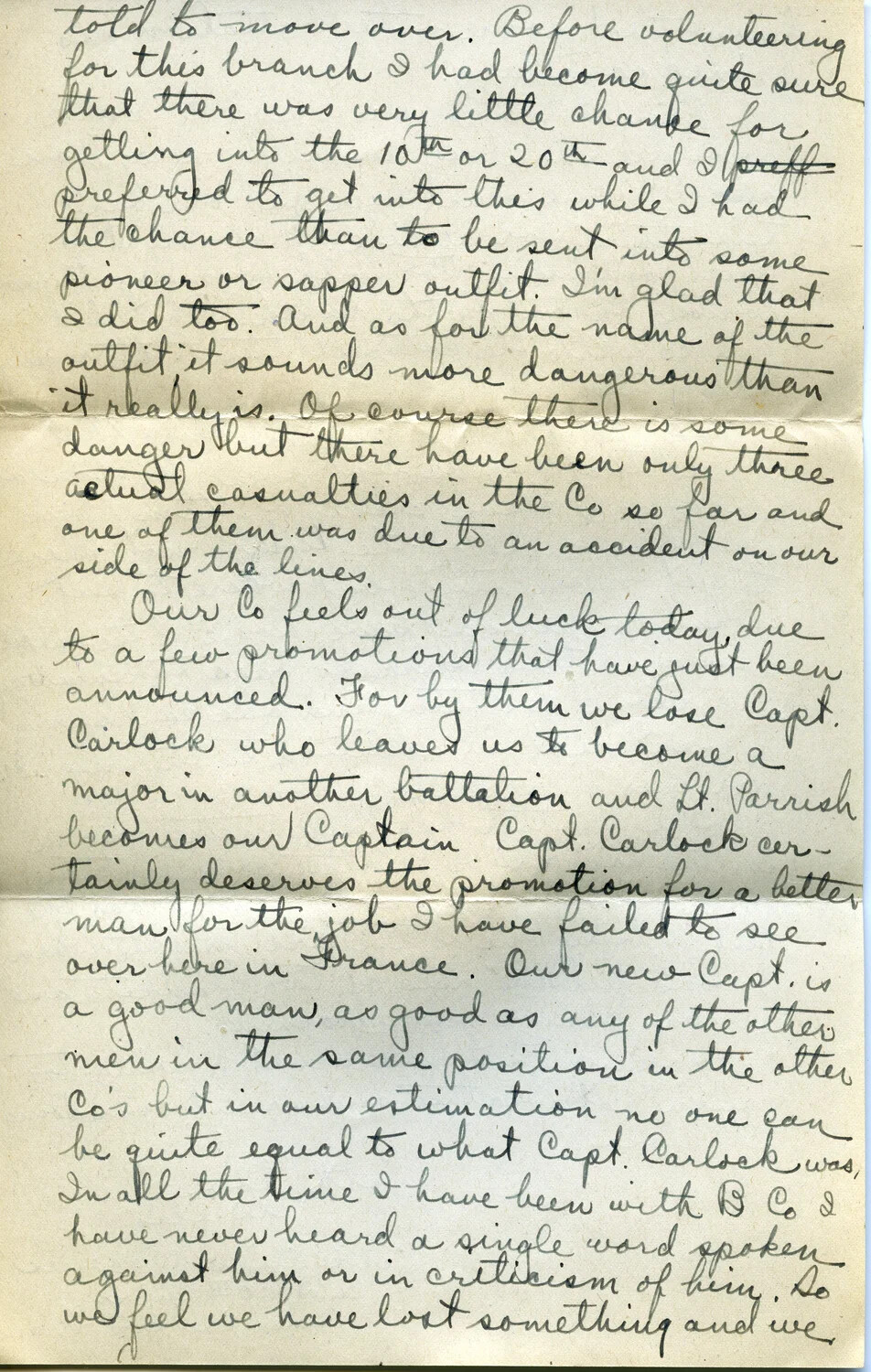 WWI Soldier's Letter Home - Page 8D, Correspondence of Pvt. Willis W. Wagener