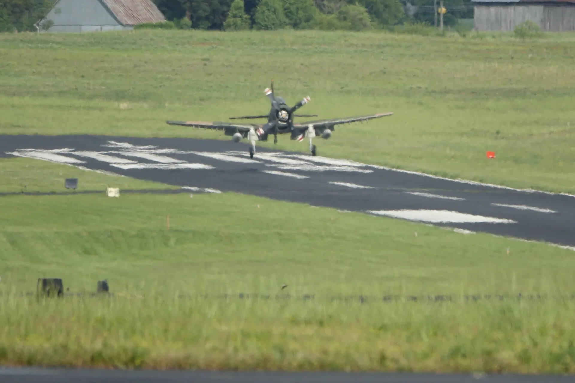 A-1 Skyraider on Takeoff Roll, Warbird Event, May 2019