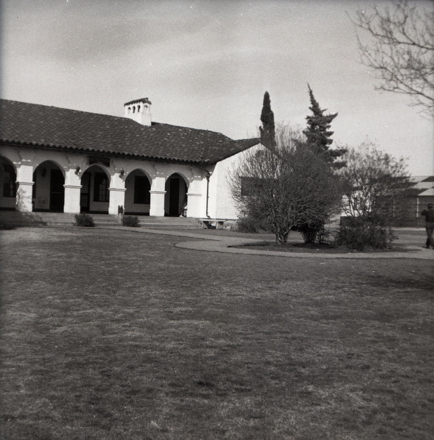 Spanish Mission Revival-Style Building at U.S. Military Airfield