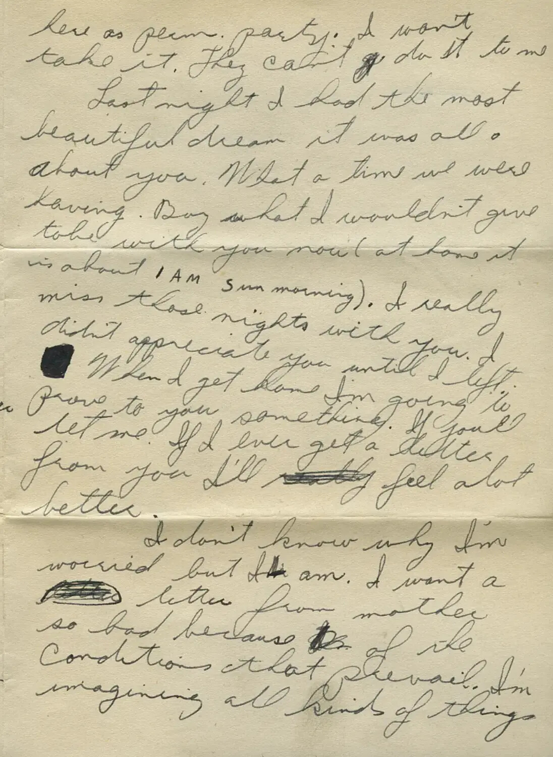 Handwritten Wartime Letter, Longing for Home