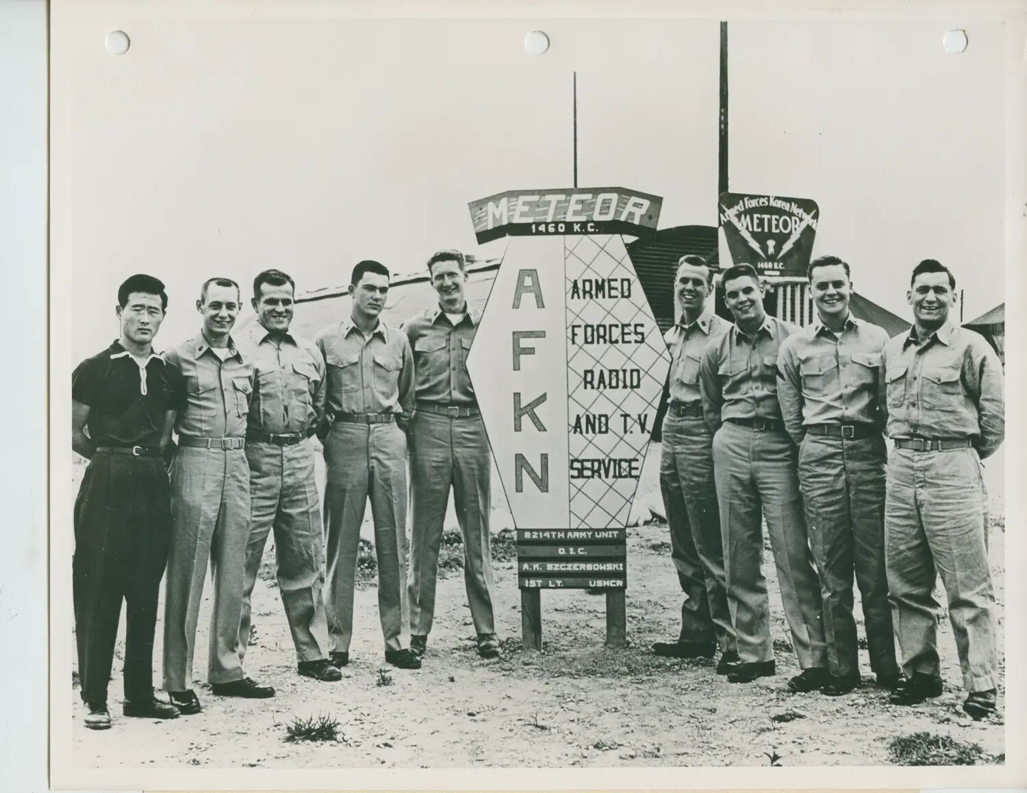 Staff of AFKN Radio Station 'Meteor' (1460 KC), 8214th Army Unit, Korea