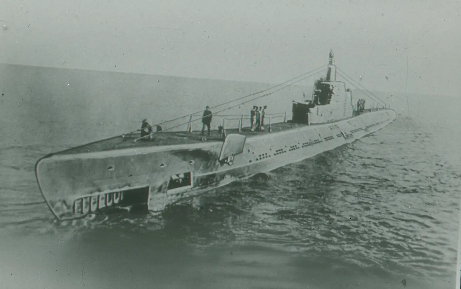 U.S. Navy Fleet Submarine, Bow View Underway on the Surface, World War II