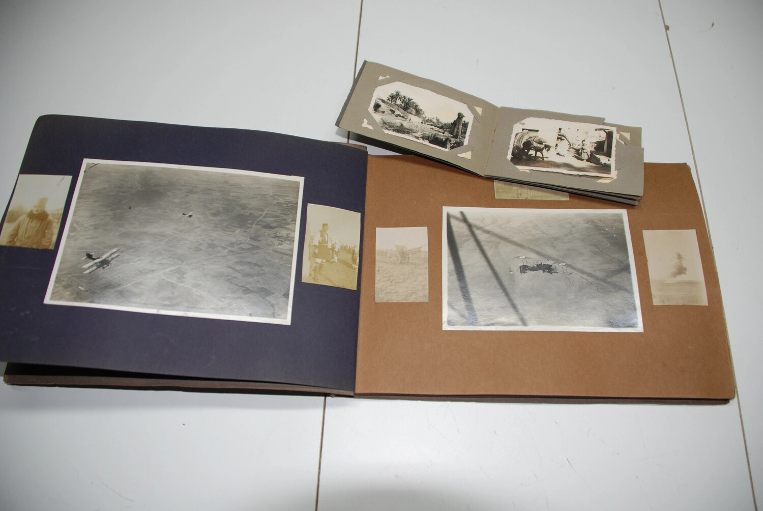 World War I French Aviator's Photograph Albums, Open to Aerial Flight Photographs