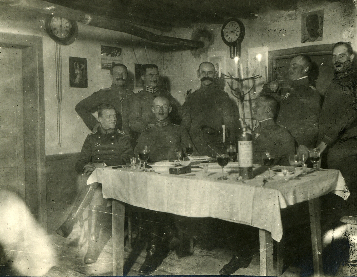 German Army Officers at a Billet Dinner, World War I