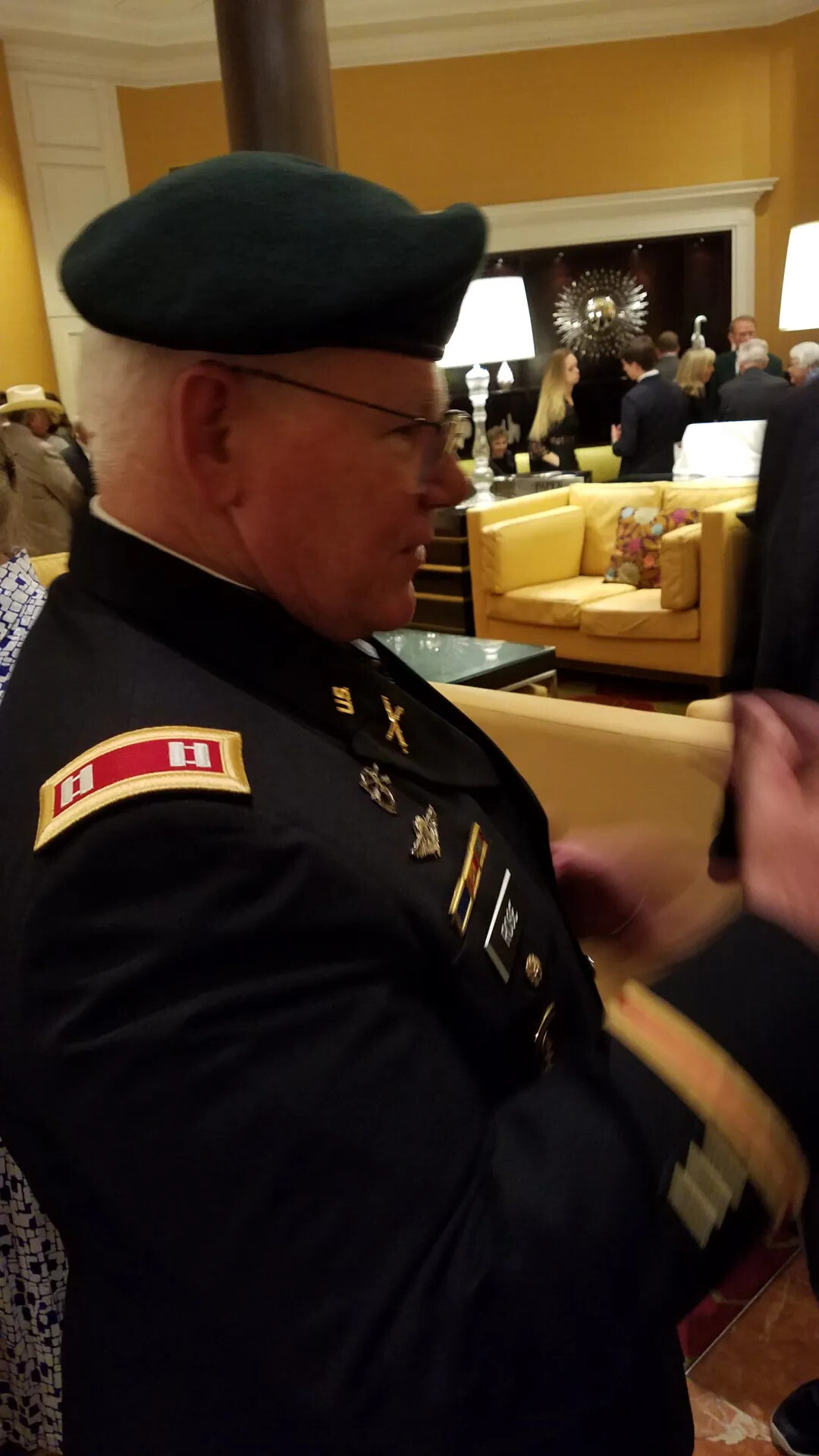 Close-Up Portrait of Man in Special Forces Beret and Army Dress Uniform, Likely Gary Michael Rose Medal of Honor Reunion, October 2017