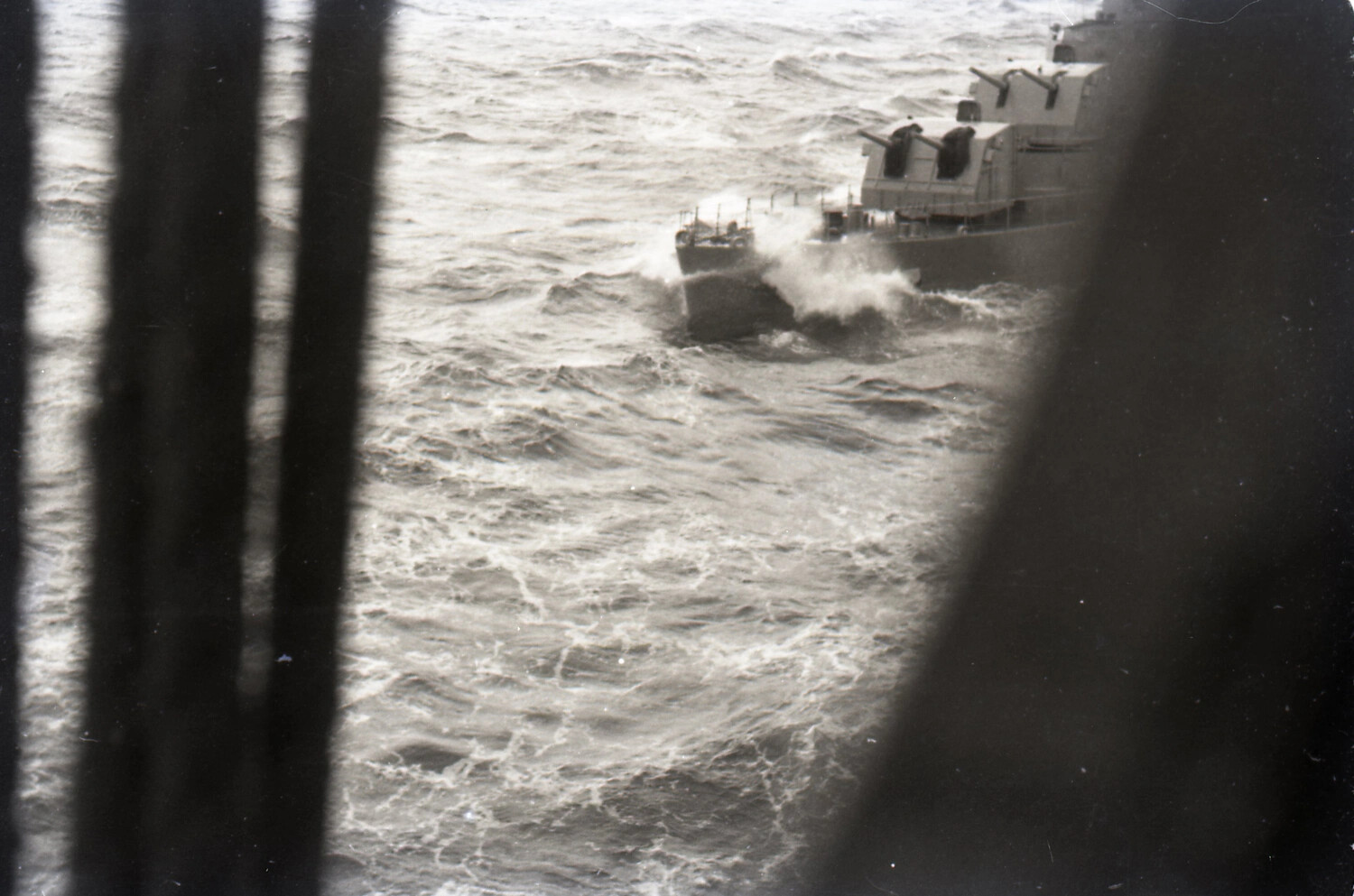 USS Agerholm (DD-826) Pitching in Rough Seas, 1953