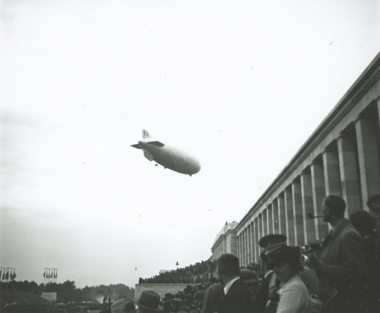 Zeppelin Airship Flying Over Nuremberg Rally Grounds (Zeppelinfeld), Interwar Germany