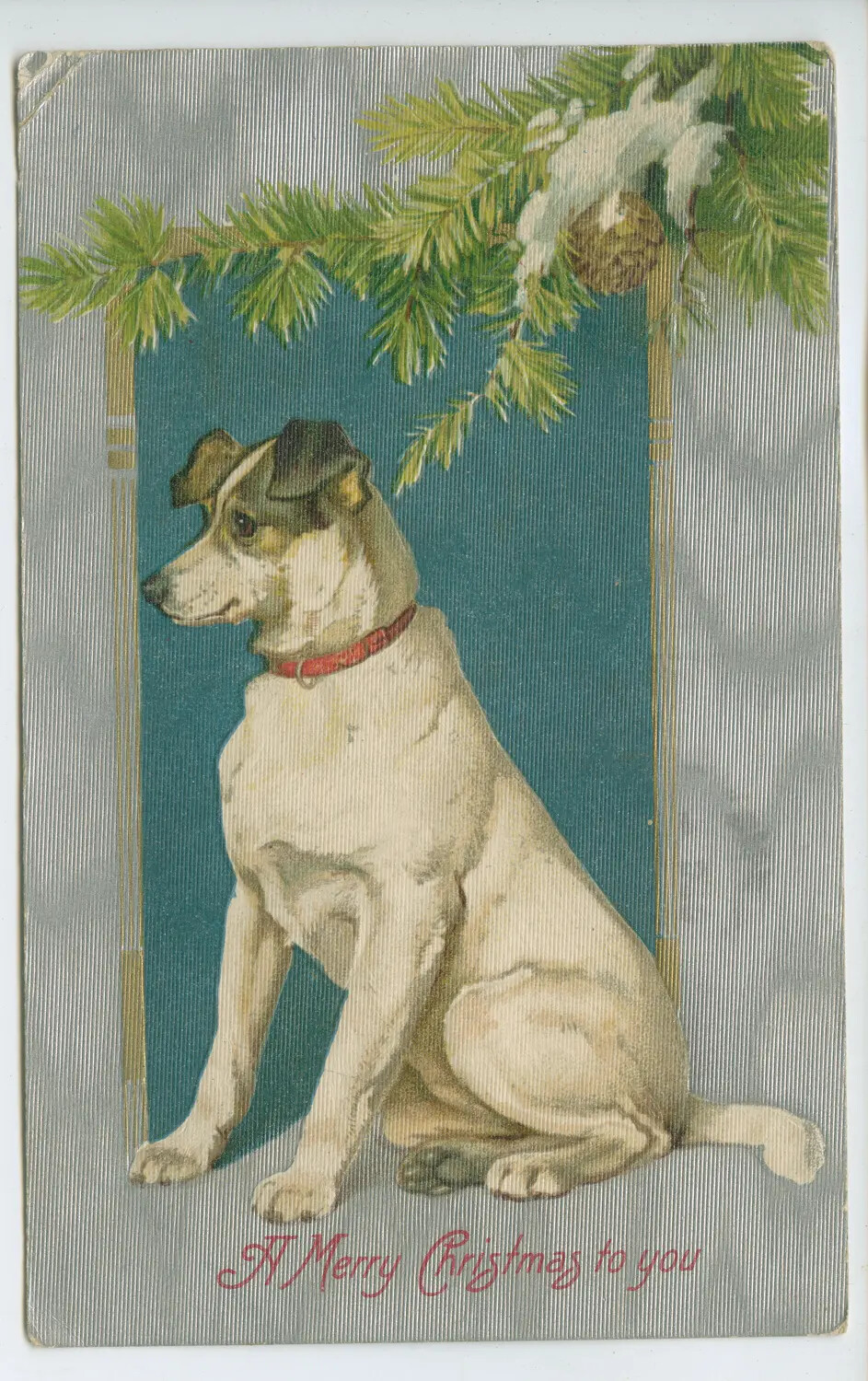 WWII-Era Christmas Postcard, 'A Merry Christmas to You' -- Margaroli Collection, 1944