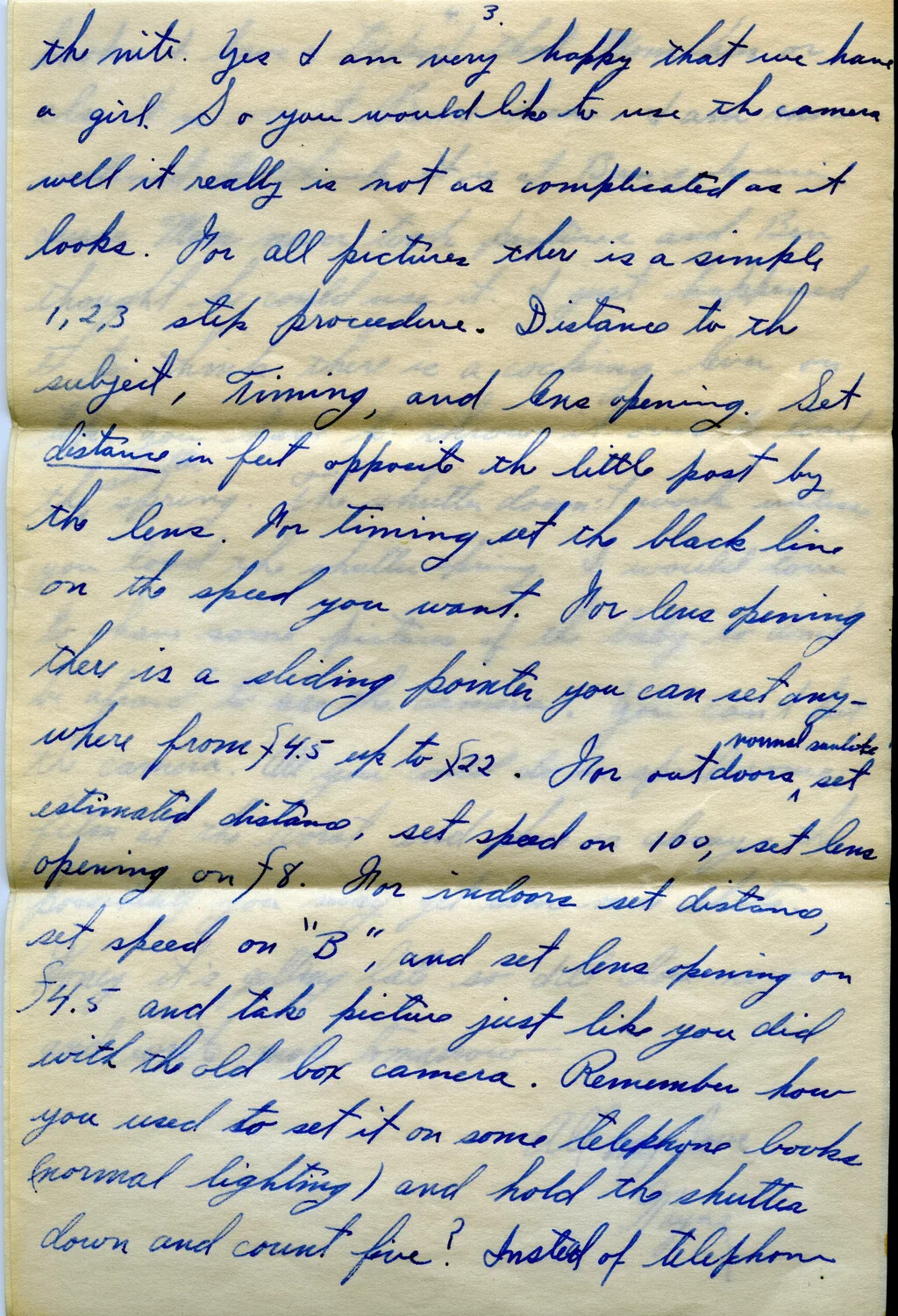 Handwritten Letter, Page 3 - Lt. Bancroft Korean War Correspondence (Camera Instructions and Family News)