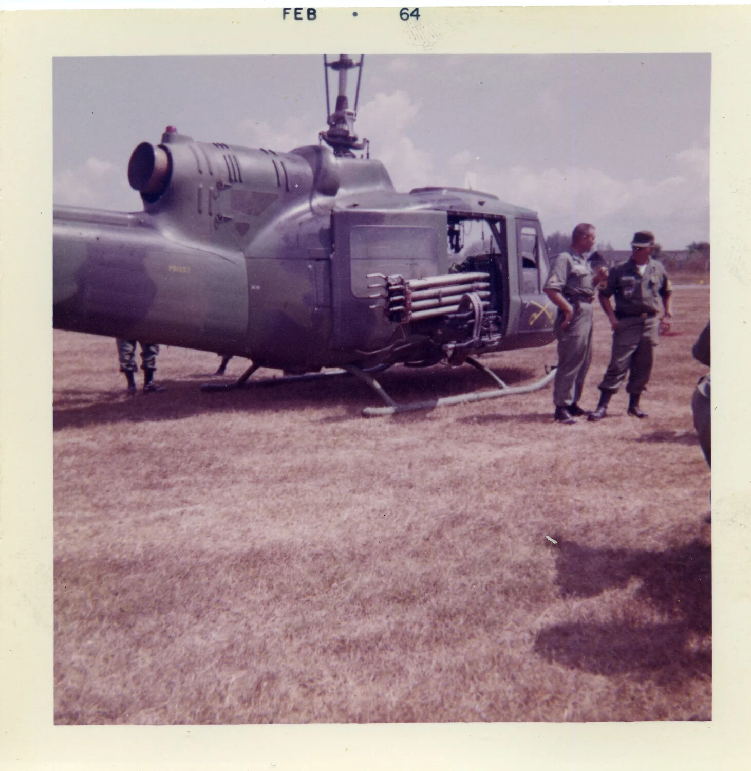 Armed Bell UH-1B 'Huey' Helicopter 'Prissy' with Rocket Pod, South Vietnam, circa 1963