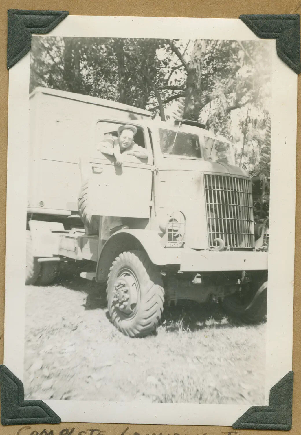 Soldier at Wheel of "Complete Laundry Truck," Hawaii, World War II Era