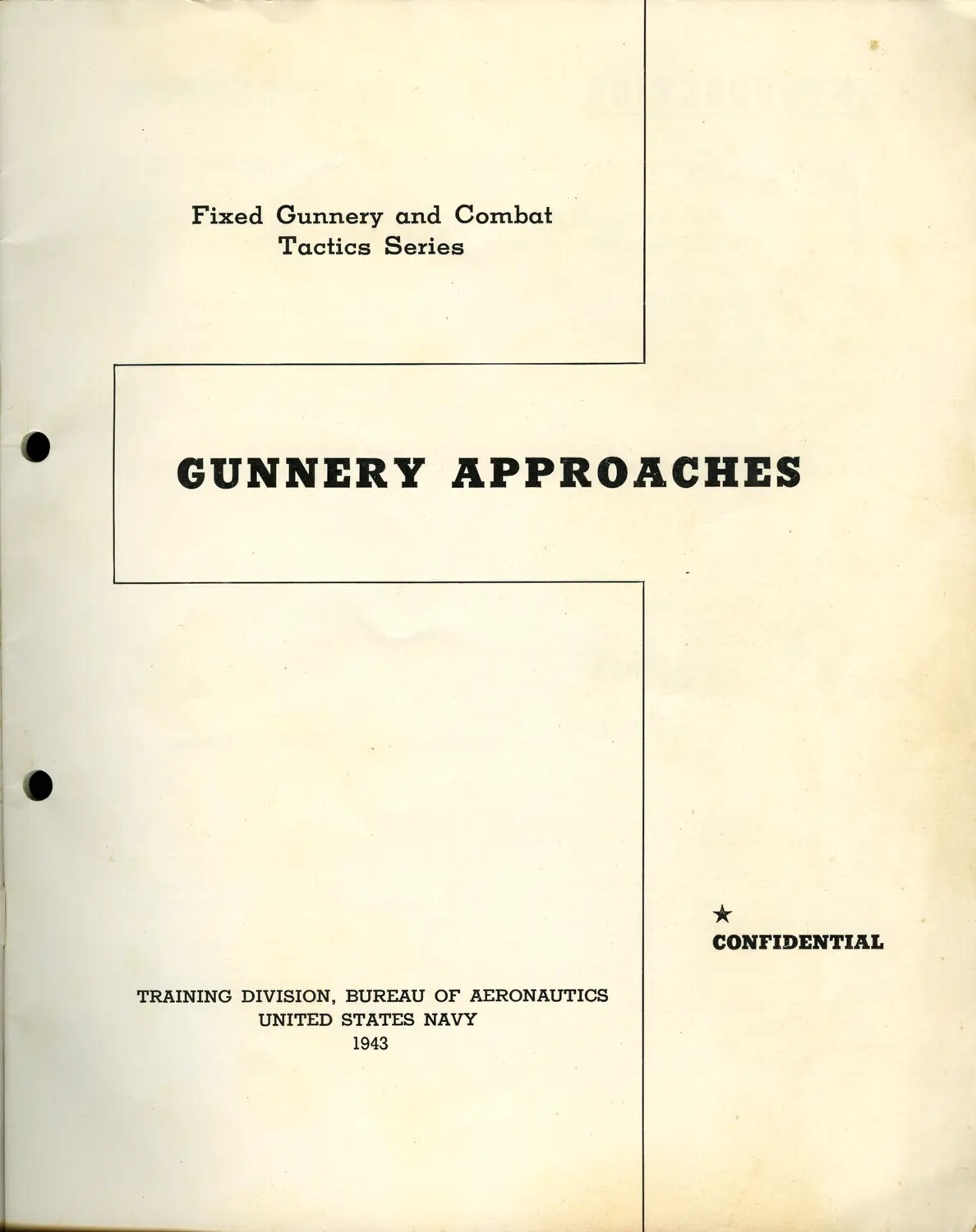 'Gunnery Approaches' - U.S. Navy Fixed Gunnery and Combat Tactics Training Manual Cover, 1943