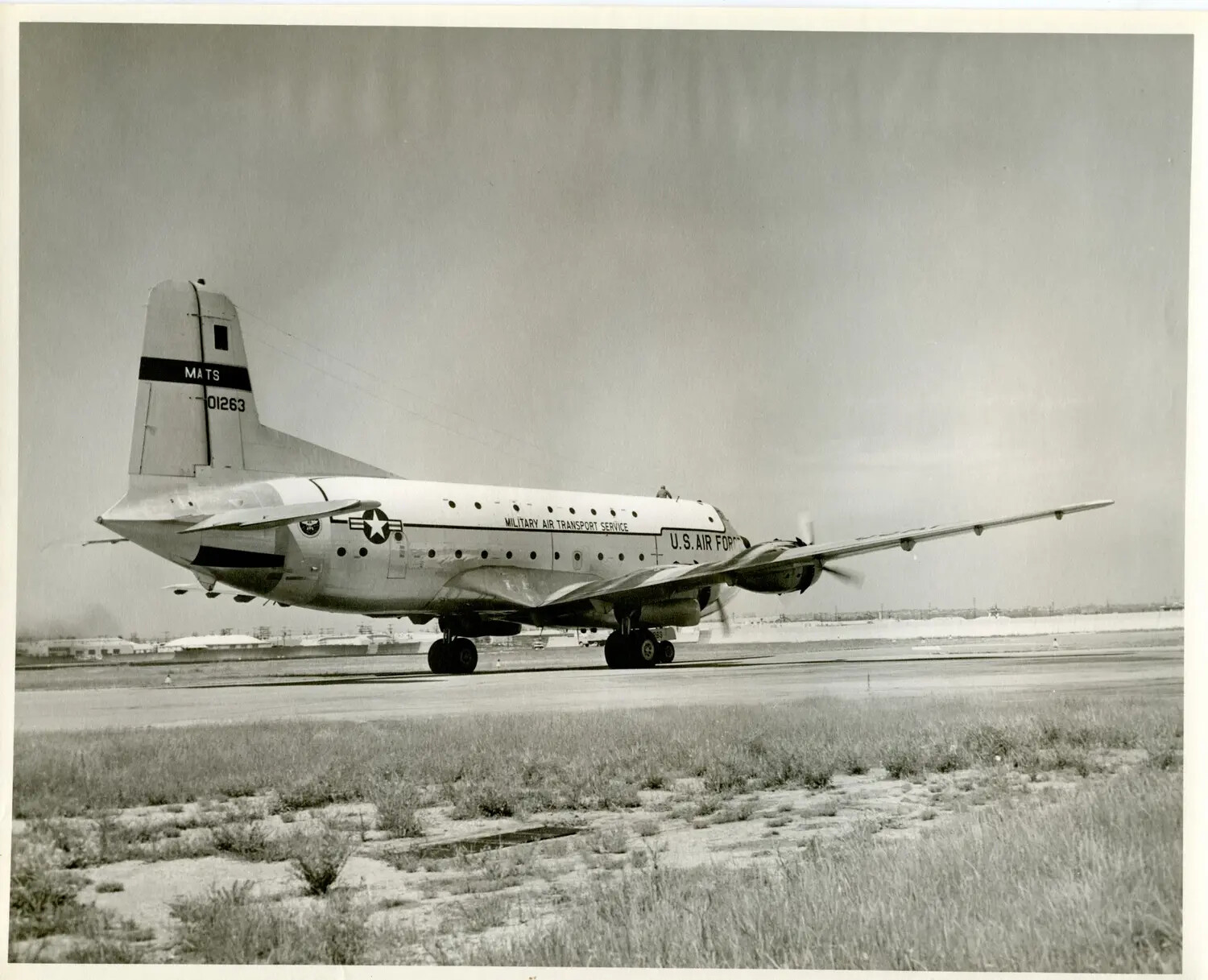 USAF Military Air Transport Service (MATS) Douglas C-118-type Transport Aircraft on Runway