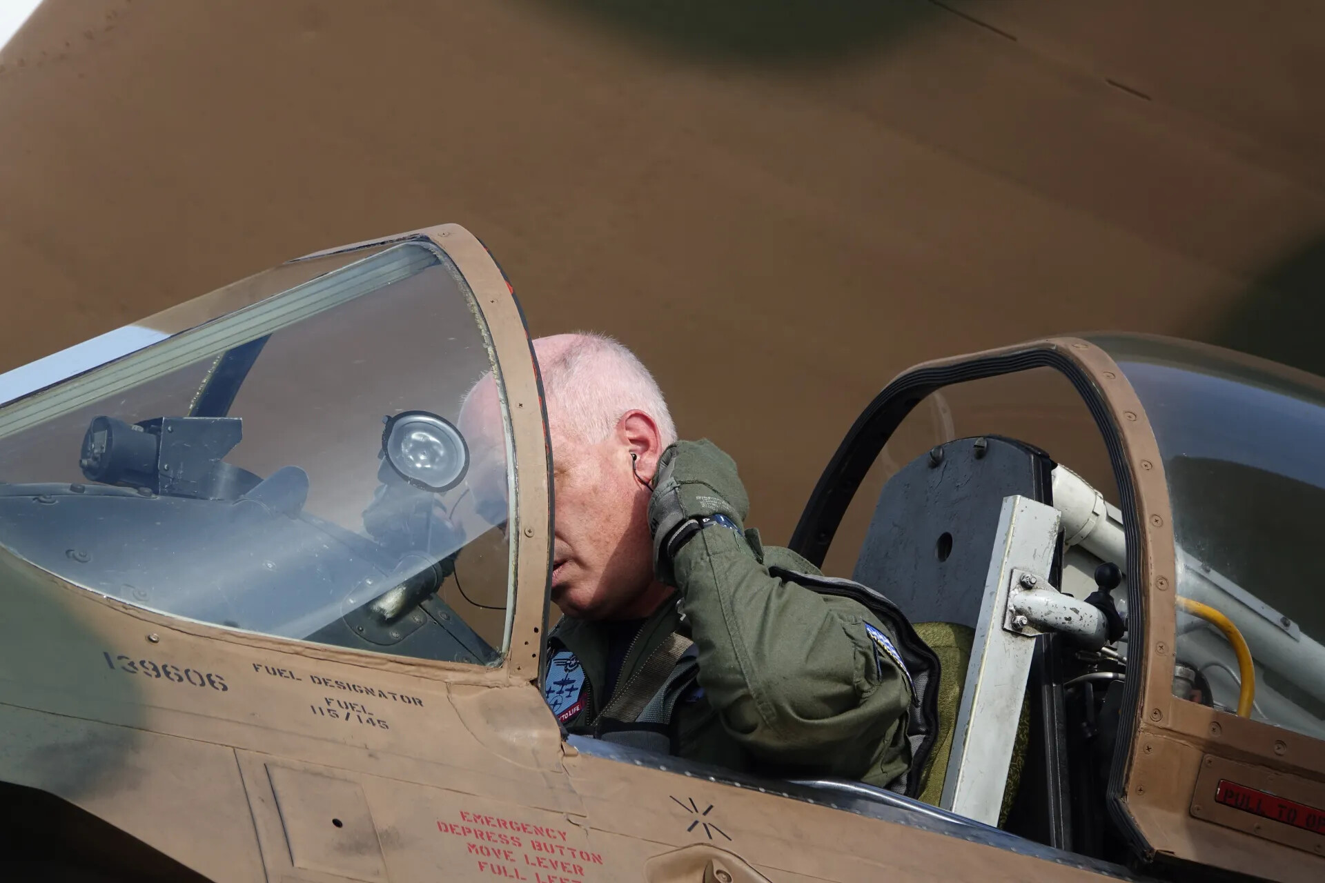 Veteran Pilot in A-1 Skyraider Cockpit, May 2019 Reunion Event