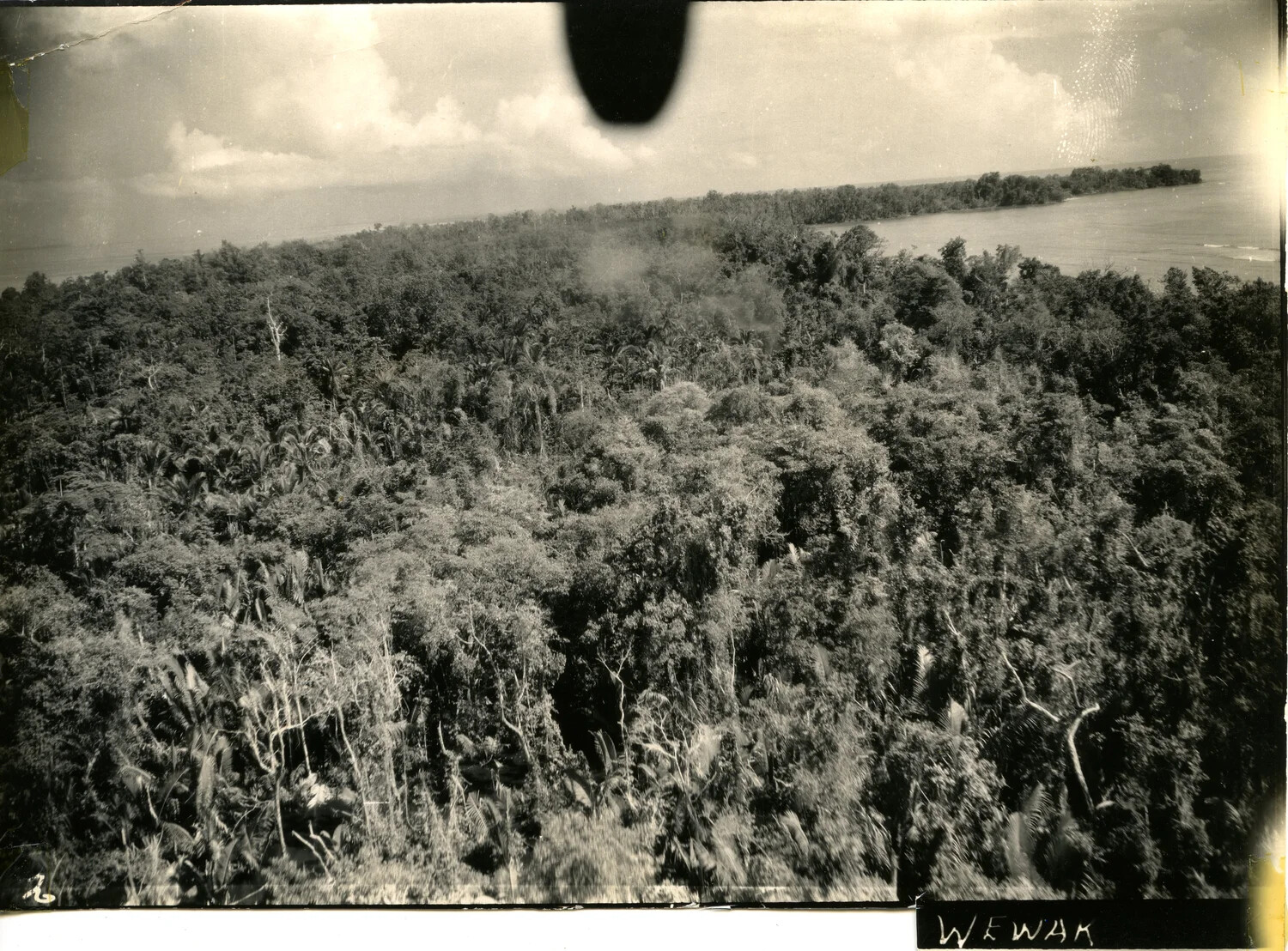 Aerial View of Jungle Coastline near Wewak, New Guinea — WWII Fifth Air Force Reconnaissance/Strike Photograph