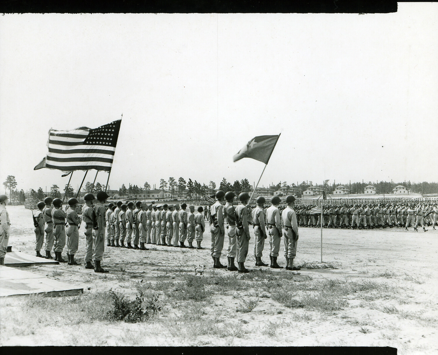 101st Airborne Division Review Ceremony on the Parade Grounds, Stateside Training Post, WWII