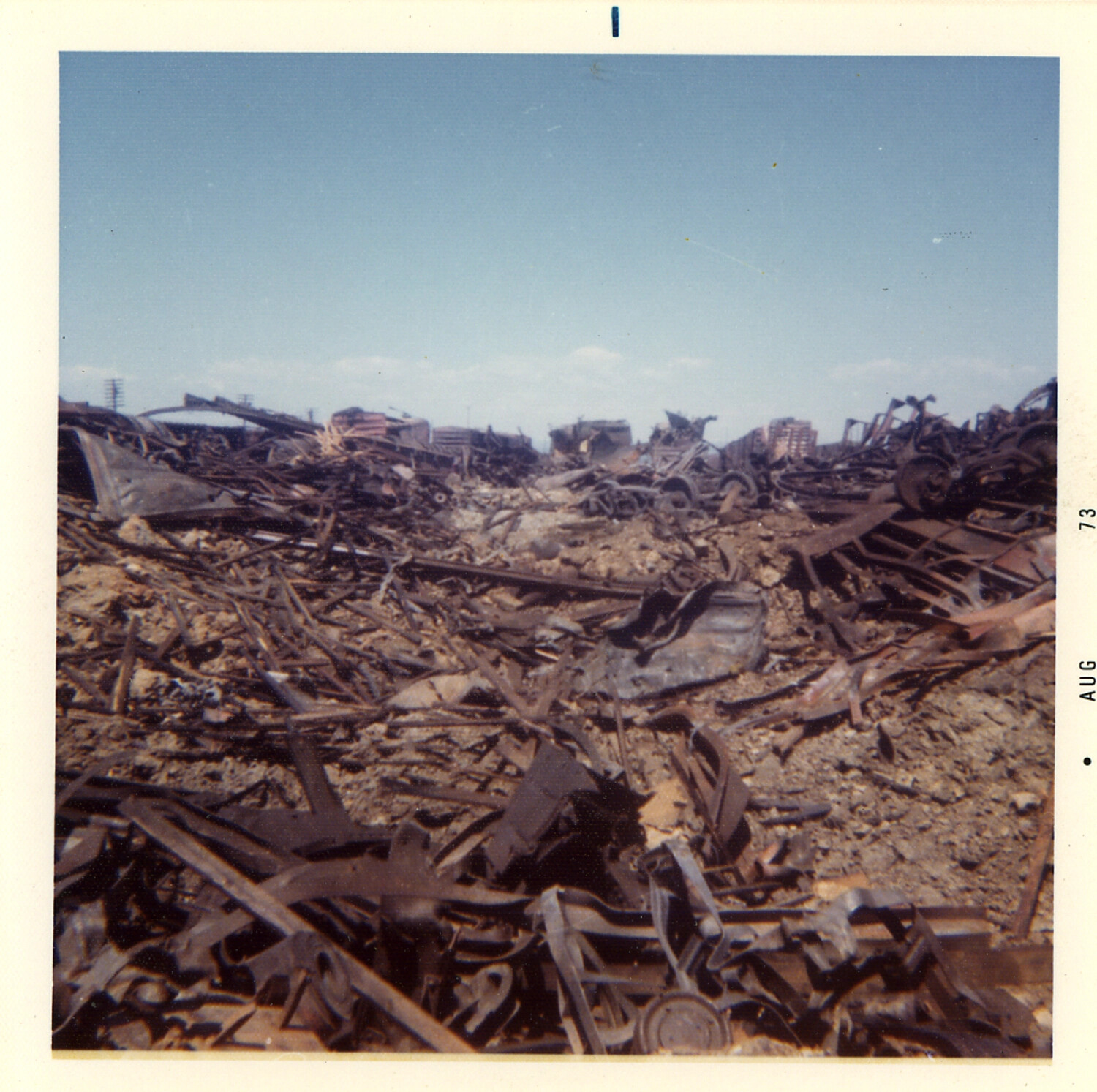 Aftermath of the Roseville Yard Bomb Train Explosion, Roseville, California, August 1973