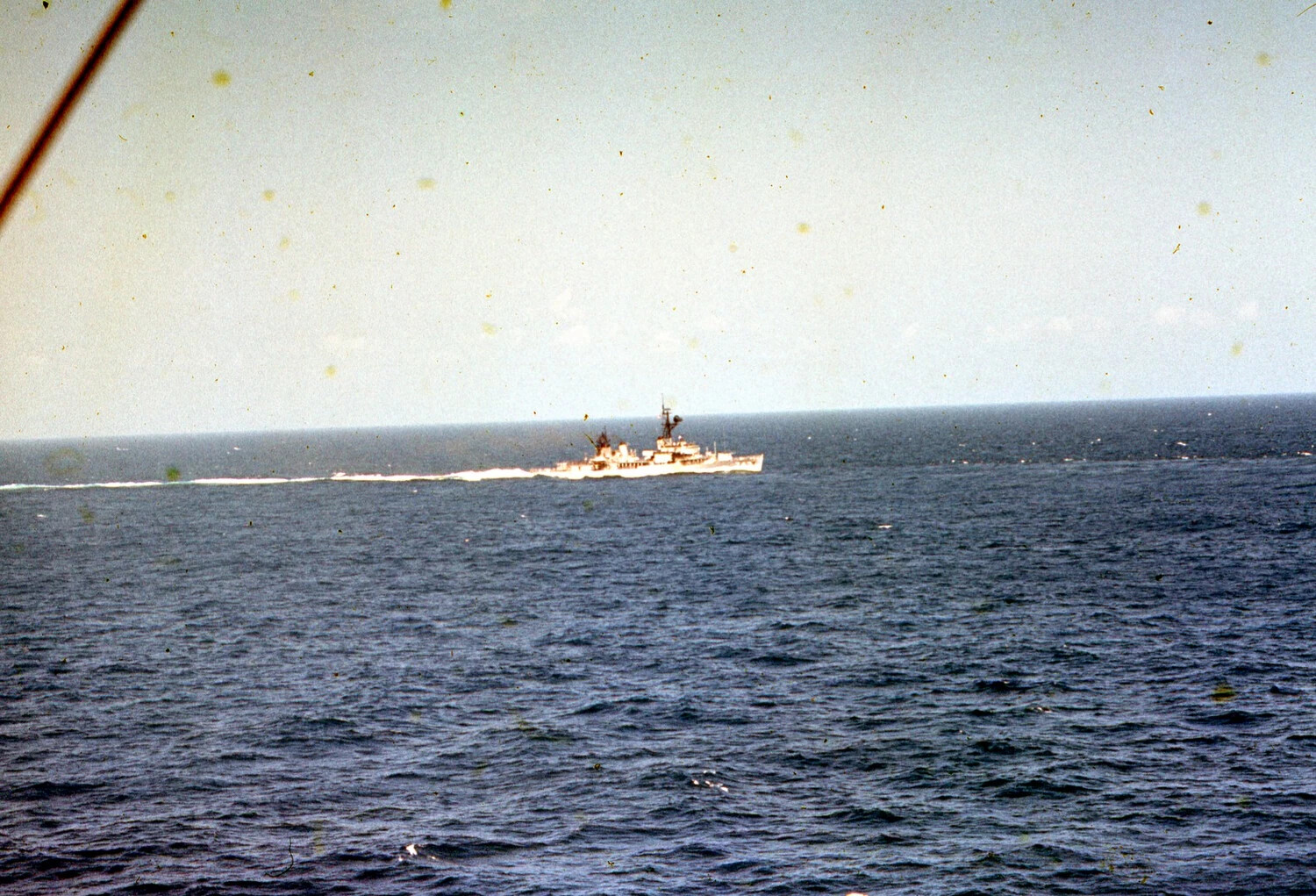 U.S. Navy Escort Destroyer Underway, Vietnam War-Era Carrier Task Group
