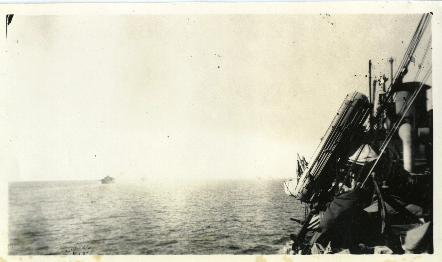 Shipboard View of Naval Convoy, Pacific Theater, World War II