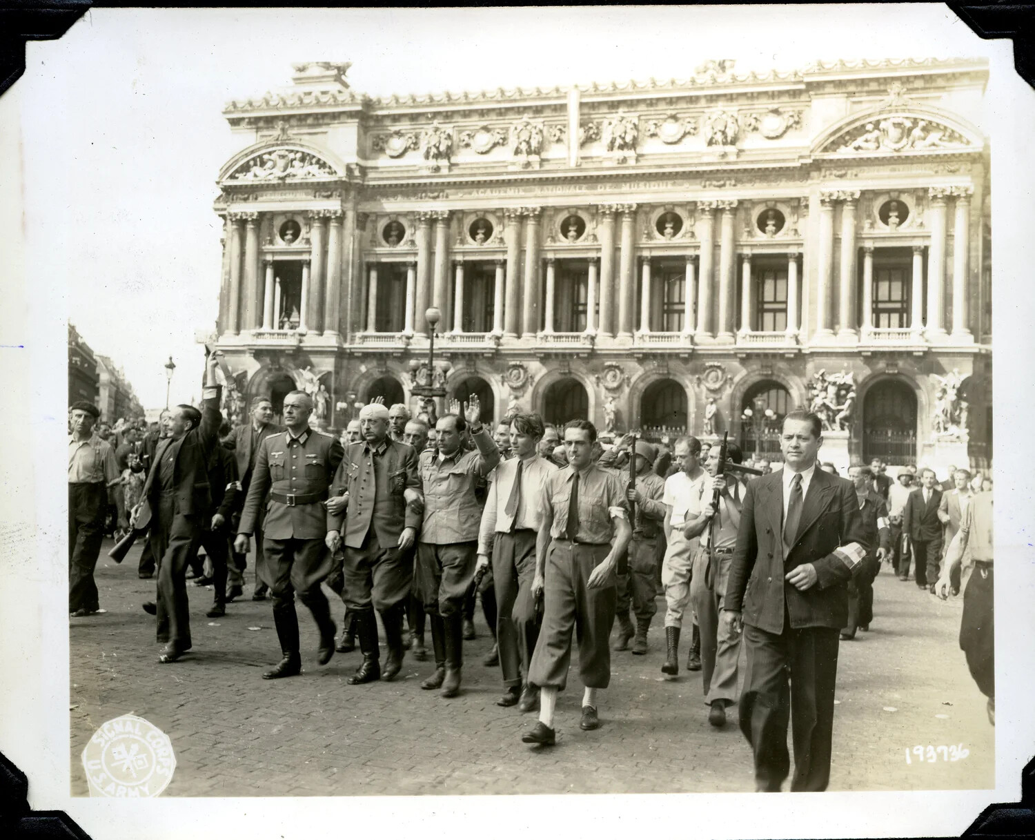 German Prisoners of War Marched Past the Paris Opera House During the Liberation of Paris, August 1944