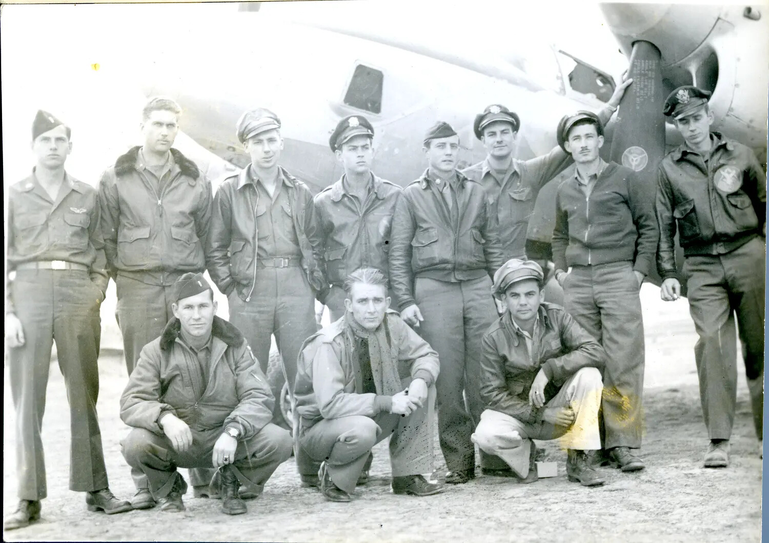 USAAF Aircrew Group Portrait in Front of Aircraft, China-Burma-India Theater, WWII