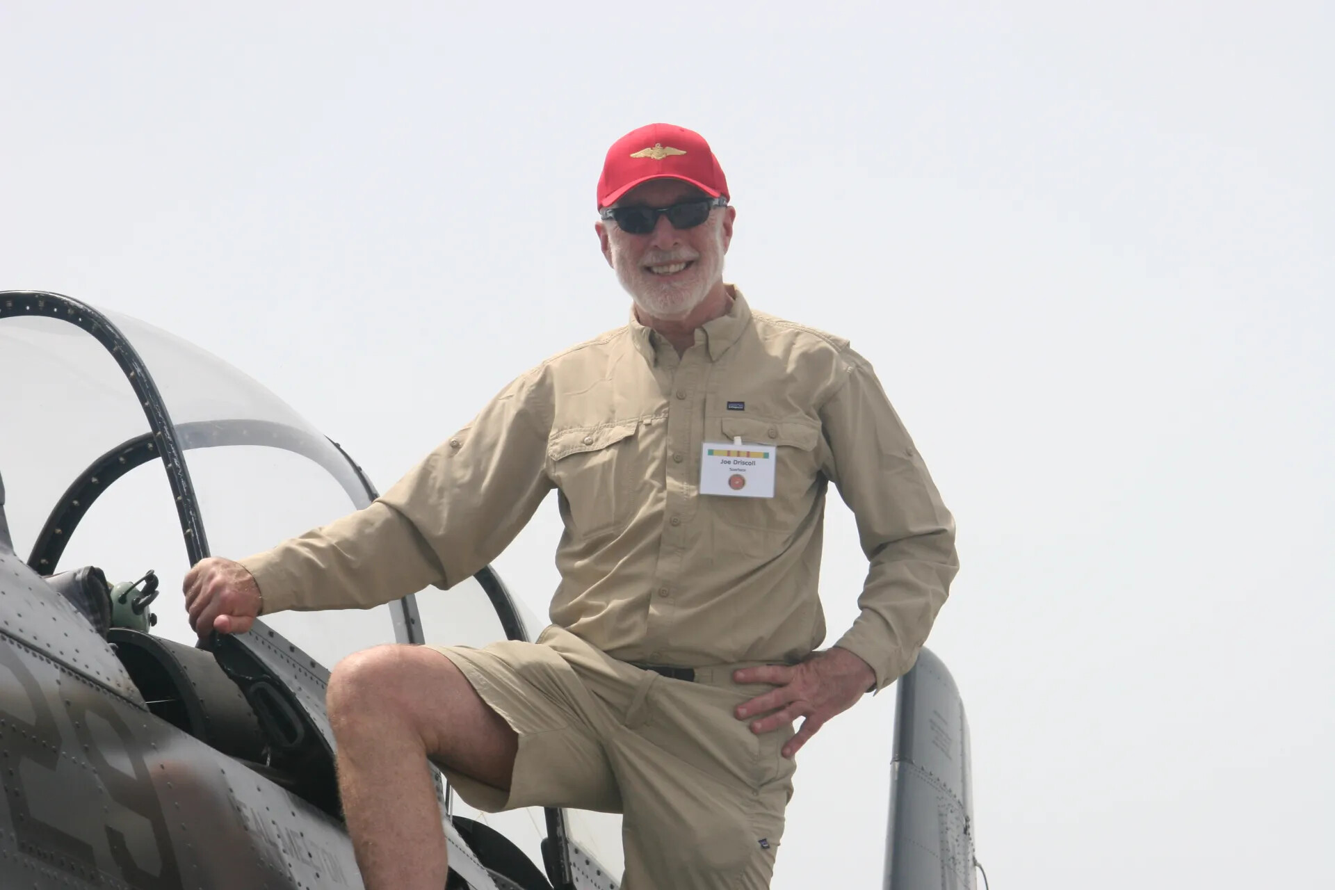 Portrait of Attendee 'Joe Driscoll' on Aircraft Cockpit at Operation Tailwind Reunion Event, 2016