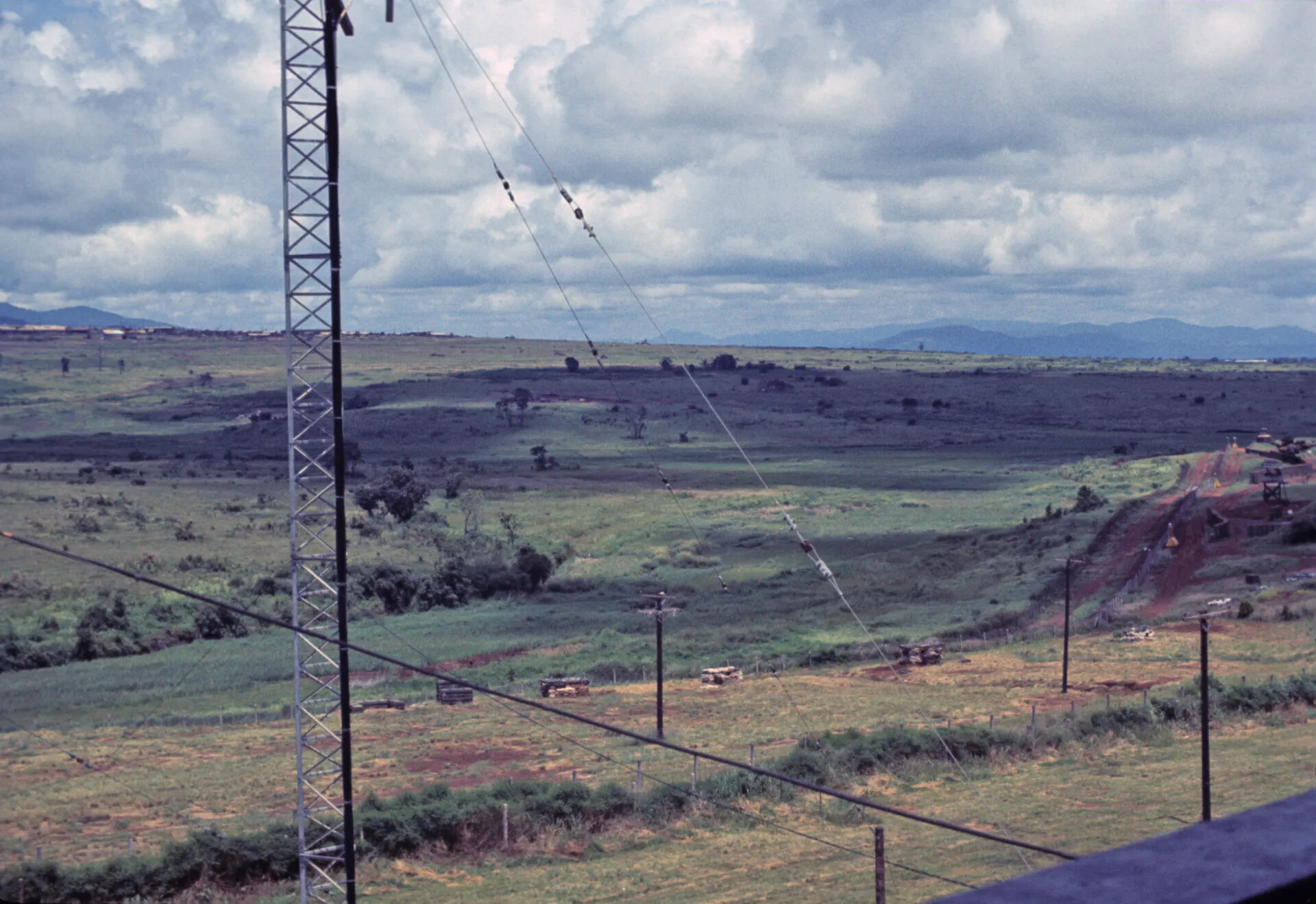 Base Perimeter and Antenna Array, Vietnam War, October 1969