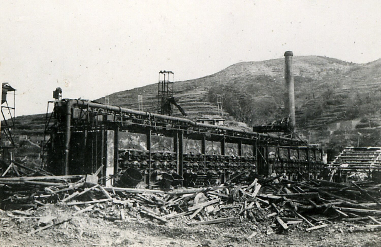 Bomb-Damaged Industrial Plant (Coke Oven Battery), Postwar Japan, Personal Photo Album