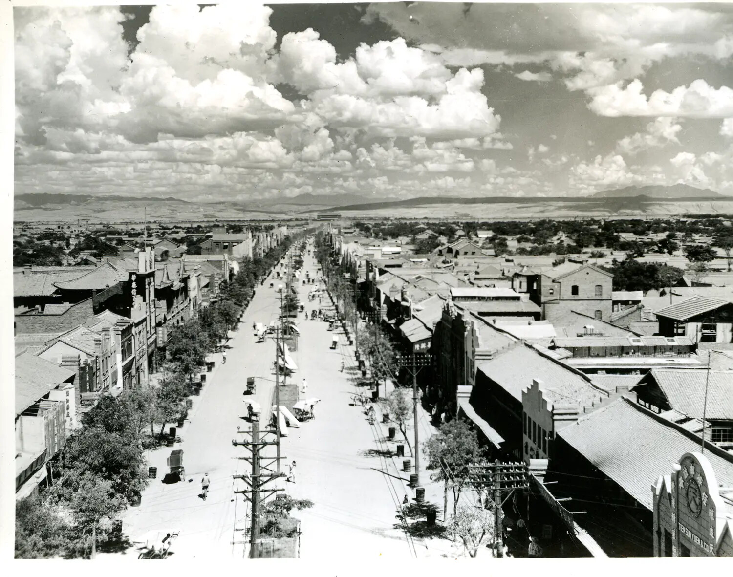 Elevated View of a Main Street, Chinese City, CBI Theater, WWII