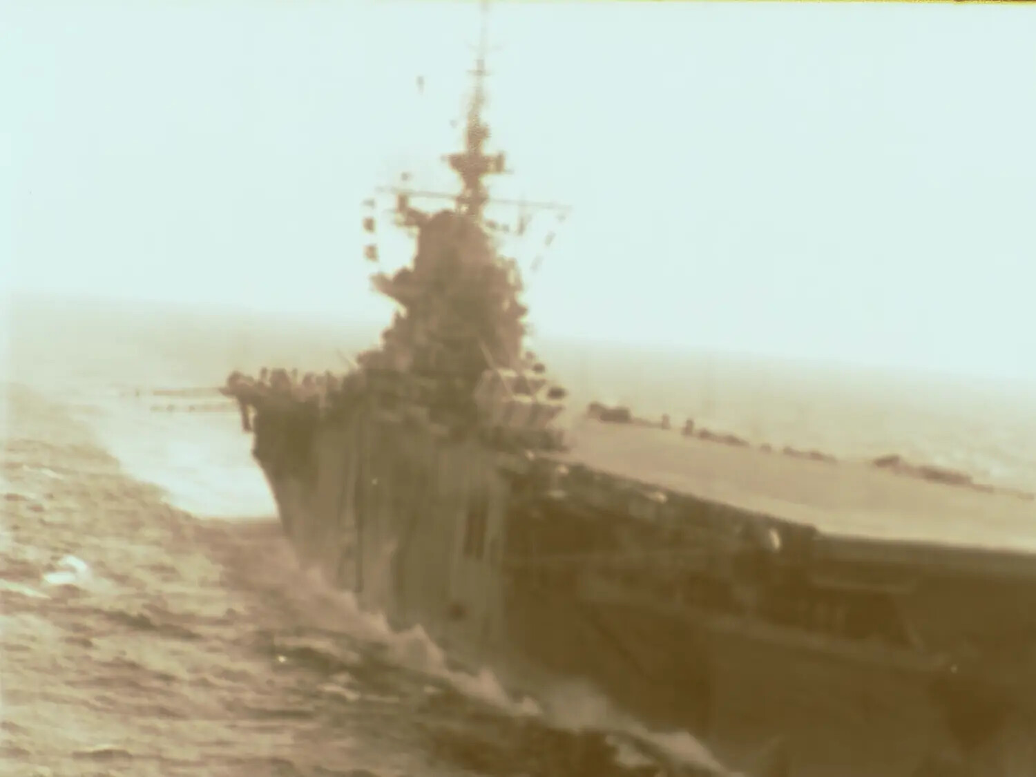 Bow View of U.S. Navy Essex-Class Aircraft Carrier Underway - Francis R. Ferry Collection