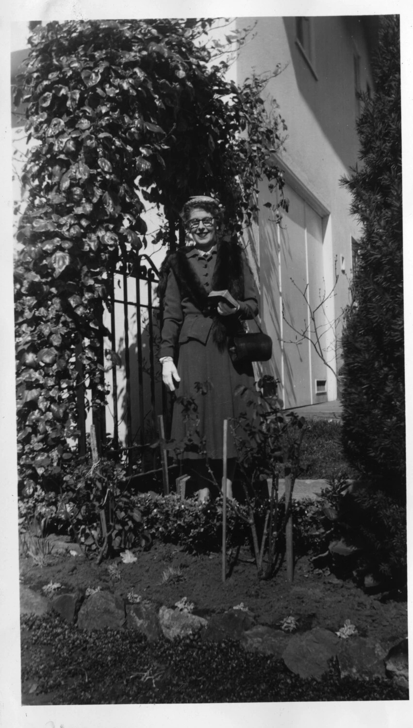 Woman in Formal Attire in a Garden Setting, Presidio Photo Album