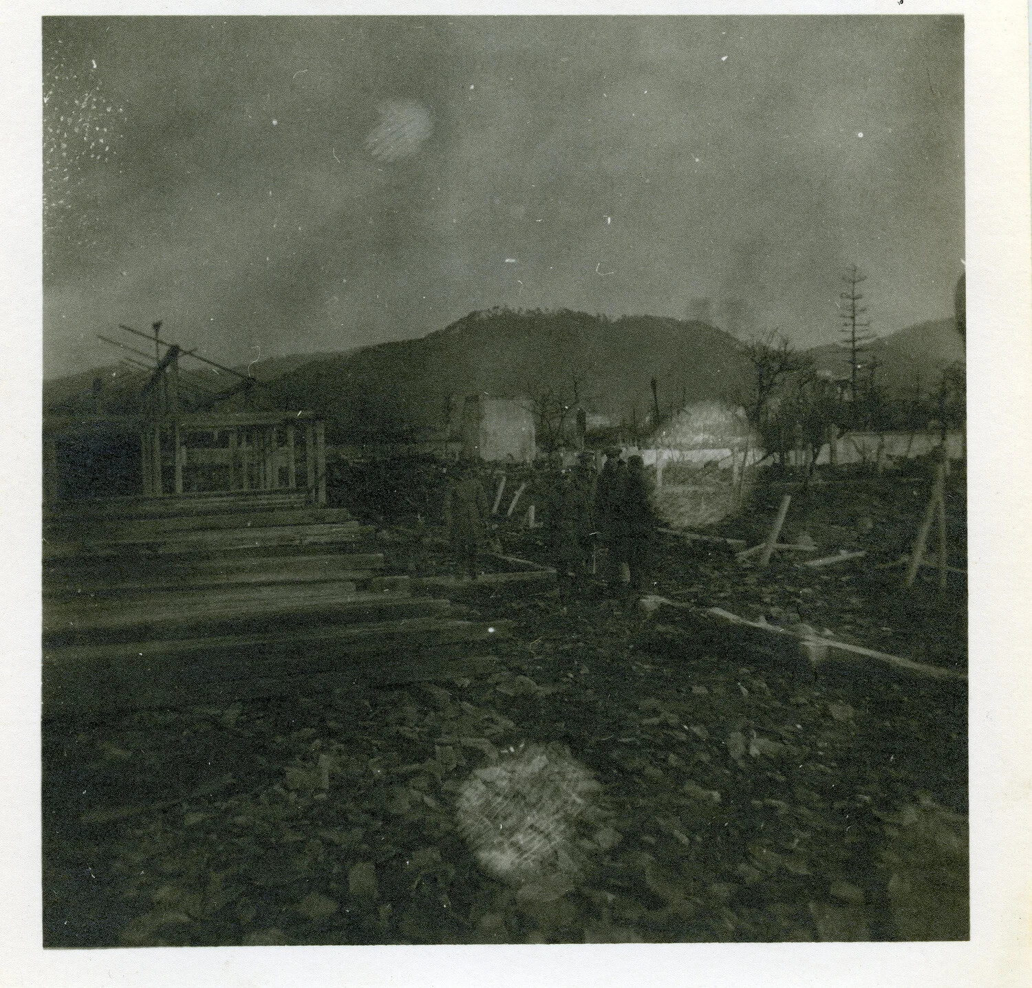 Devastated Cityscape with Reconstruction Timber, Hiroshima, Japan, Post-Atomic Bombing