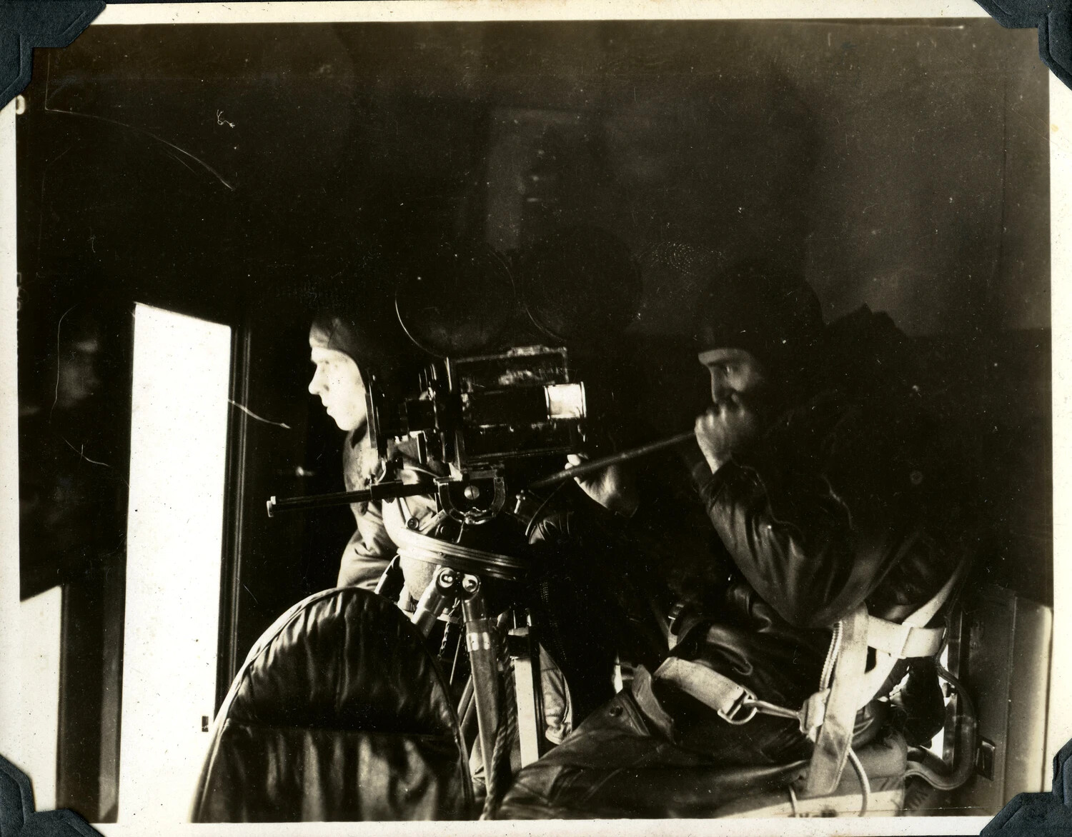 Aerial Cameraman Operating Camera from Aircraft, Army Signal Corps Collection