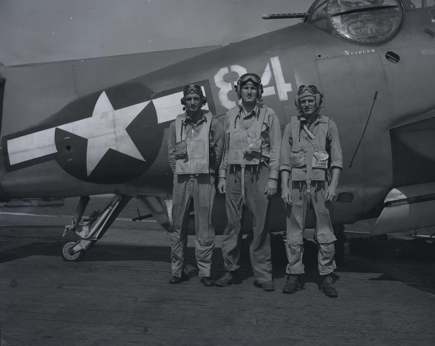 Aircrew of TBM/TBF Avenger '84' Aboard Escort Carrier, World War II