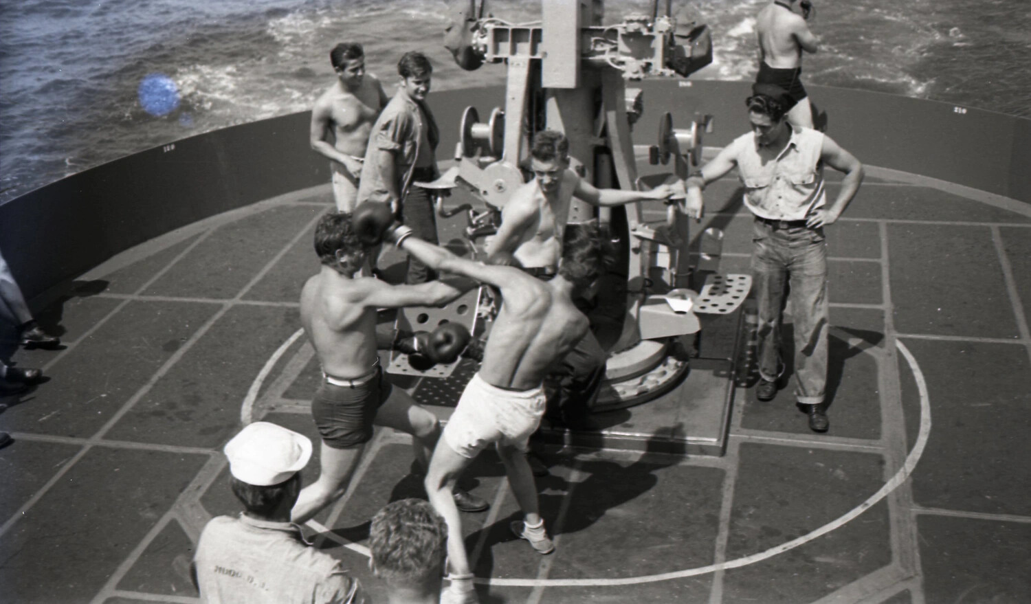 Shipboard Boxing Match, WWII Troop Transport, China-Burma Theater Collection