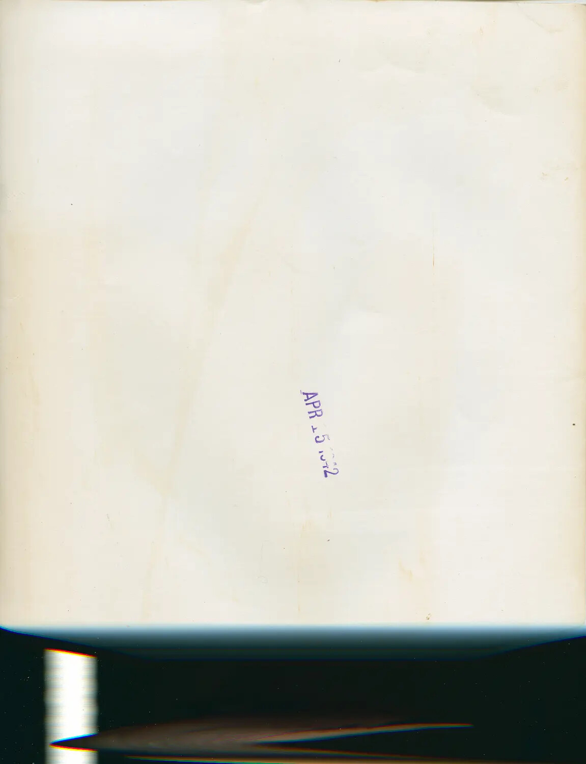 Verso of WWII Navy Press Photograph with Archive Date Stamp, circa April 1972