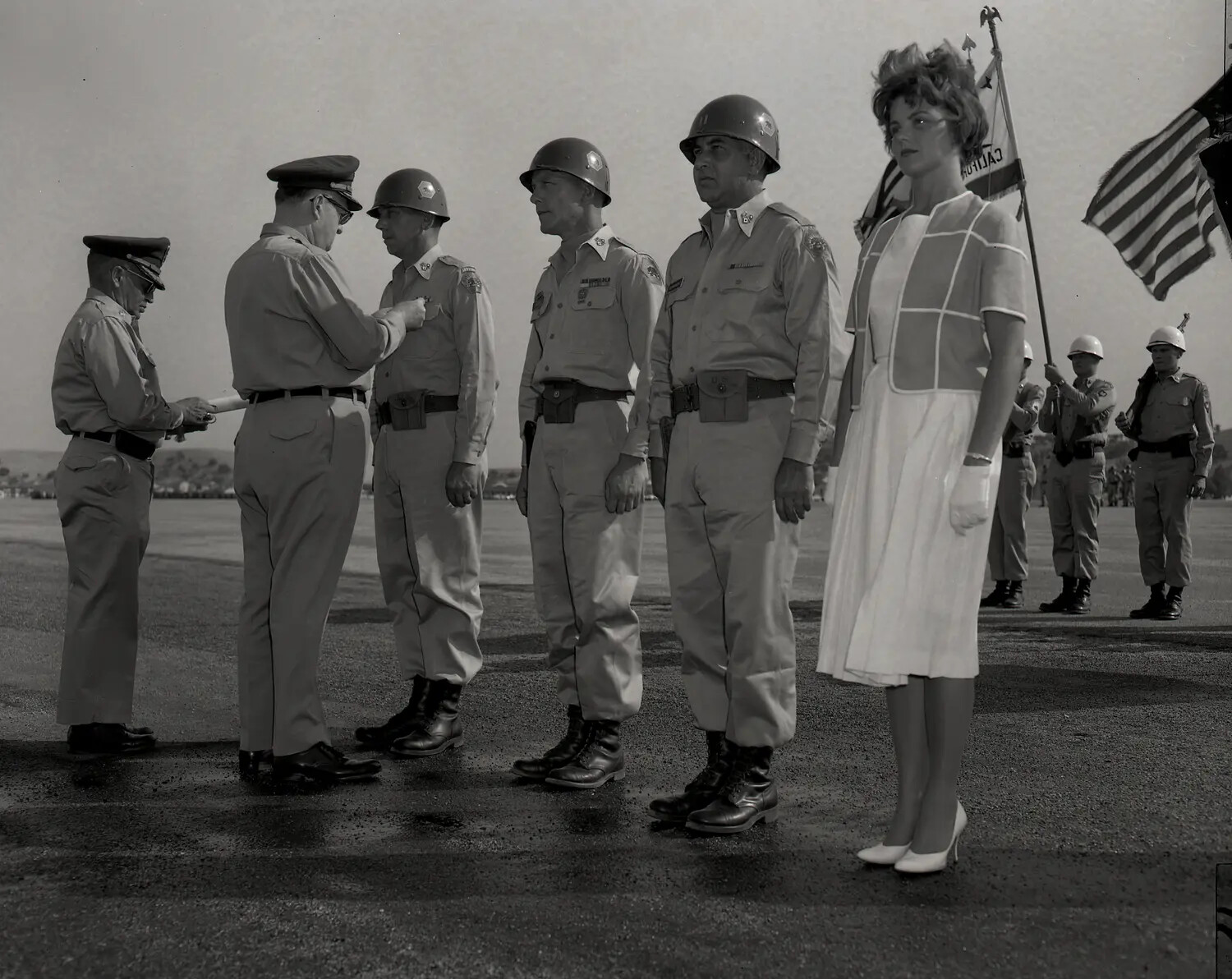 Award Presentation During California Army National Guard Review, with Civilian Honoree in Attendance, circa early 1960s