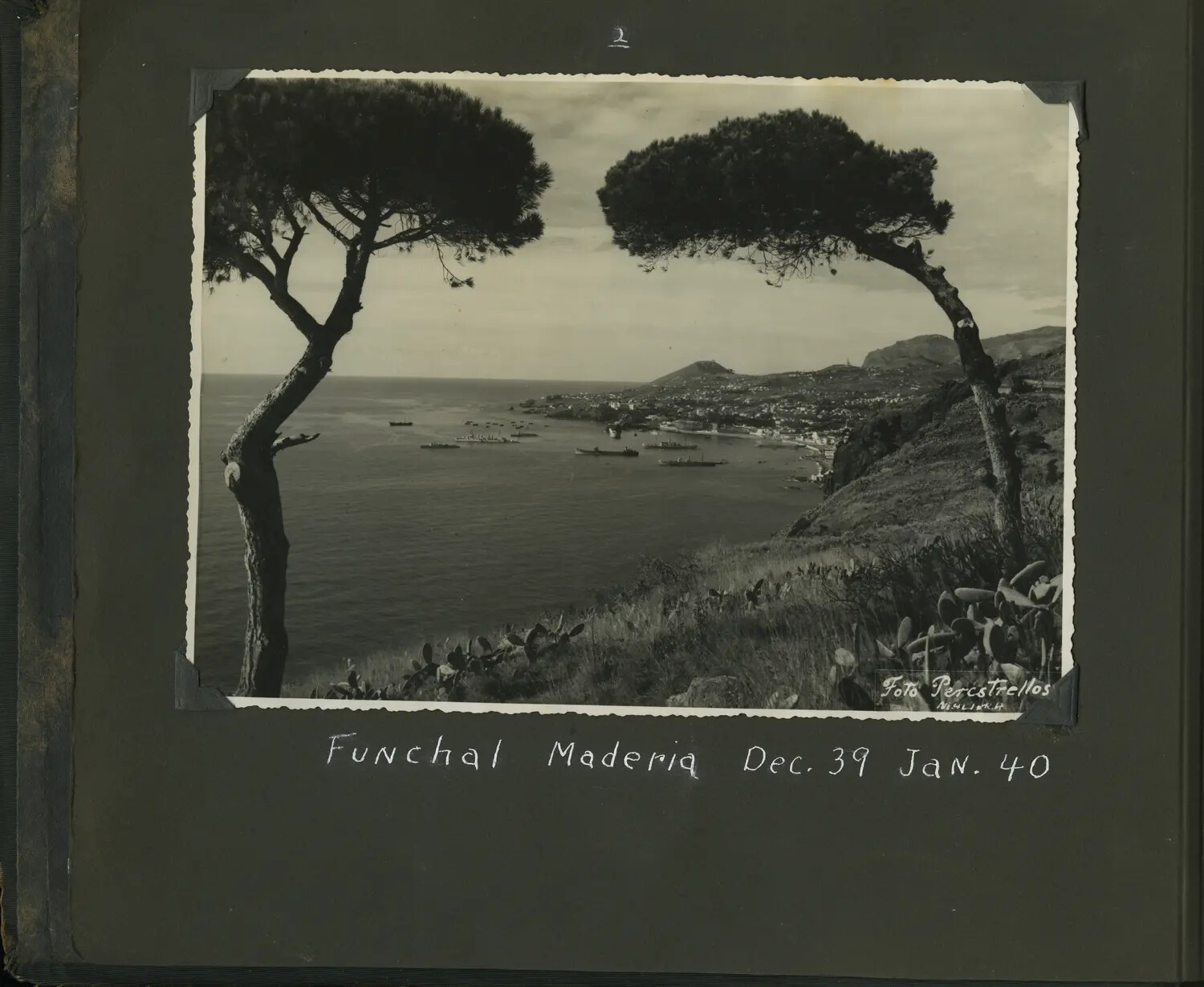Funchal Harbor, Madeira, Souvenir Photograph, December 1939-January 1940