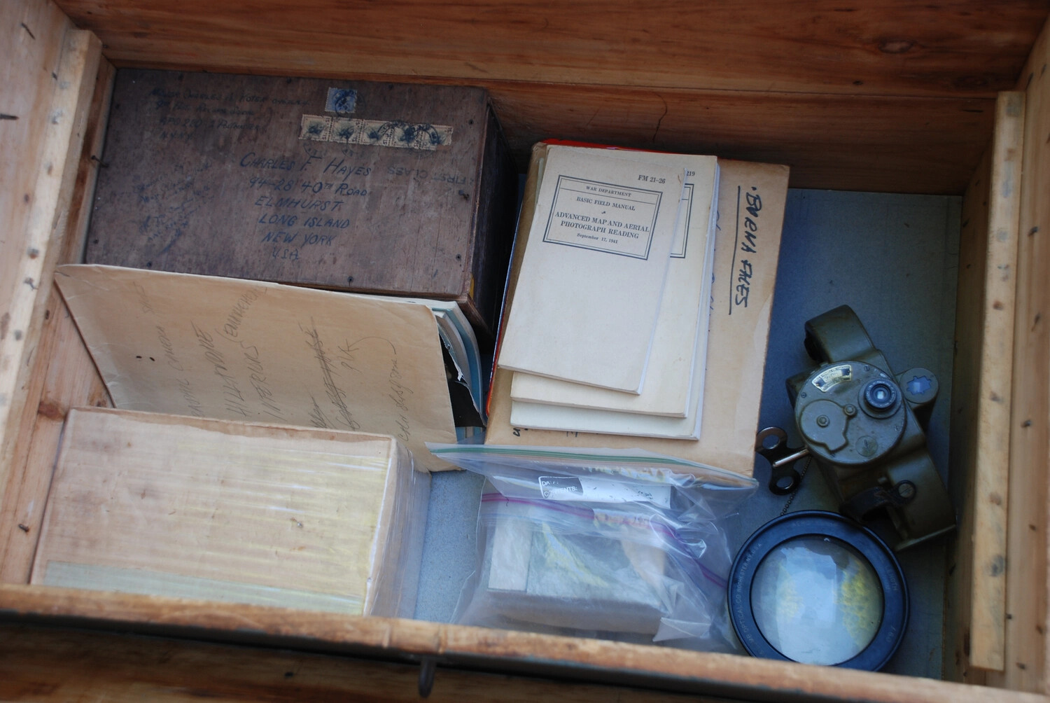 Contents of WWII Veteran's Storage Crate - Charles F. Hayes Personal Archive, China-Burma-India Collection