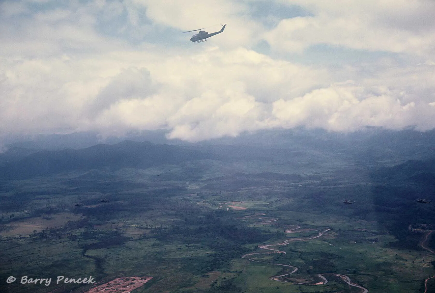 AH-1 Cobra Gunship Escort Over Laotian River Valley, Operation Tailwind