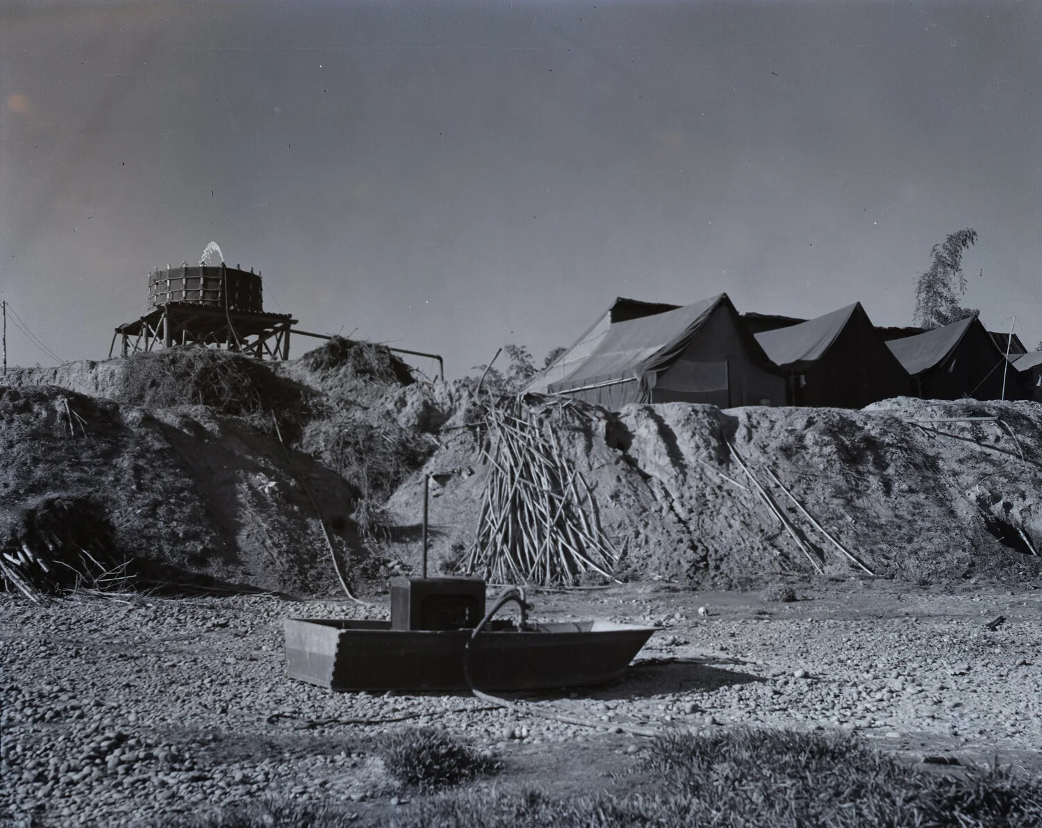 Field Water Point and Squad Tent Encampment, China-Burma-India Theater, World War II
