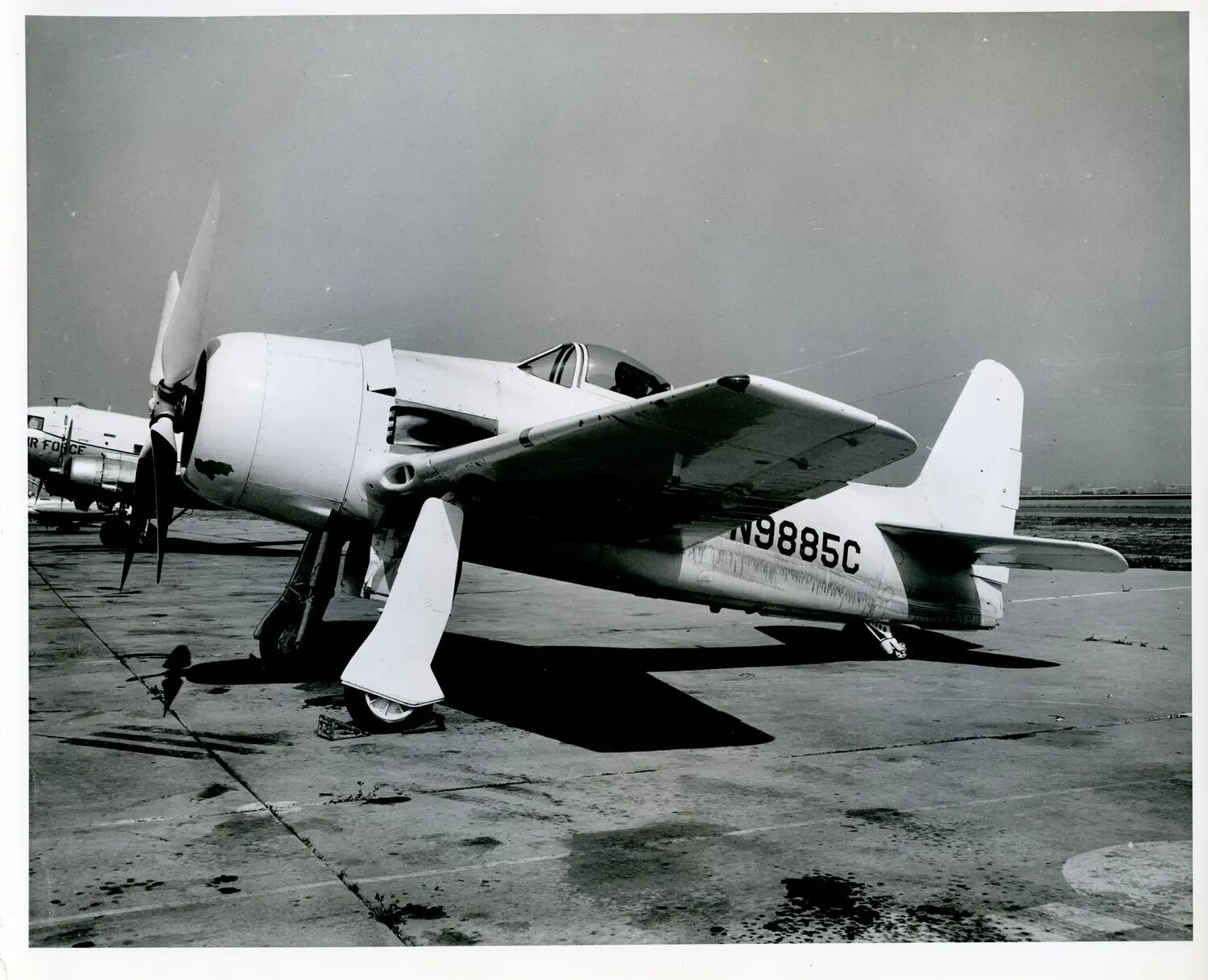 Civilian Air Racer 'N9885C' on Ramp, Modified WWII-Era Fighter Type