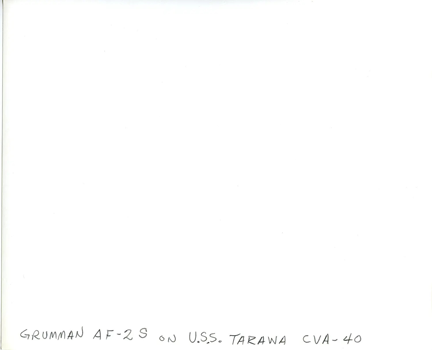 Caption Card: Grumman AF-2S Guardian aboard USS Tarawa (CVA-40)
