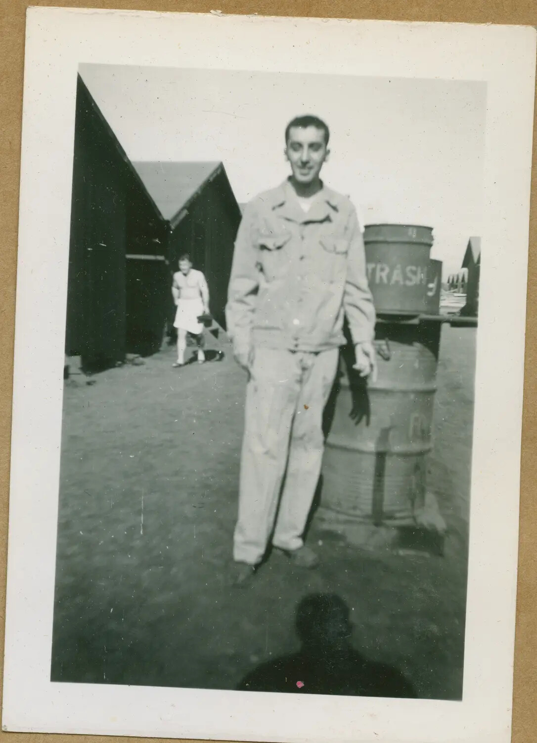 Soldier Showing Off His Fresh 'G.I. Haircut,' Hawaii, WWII