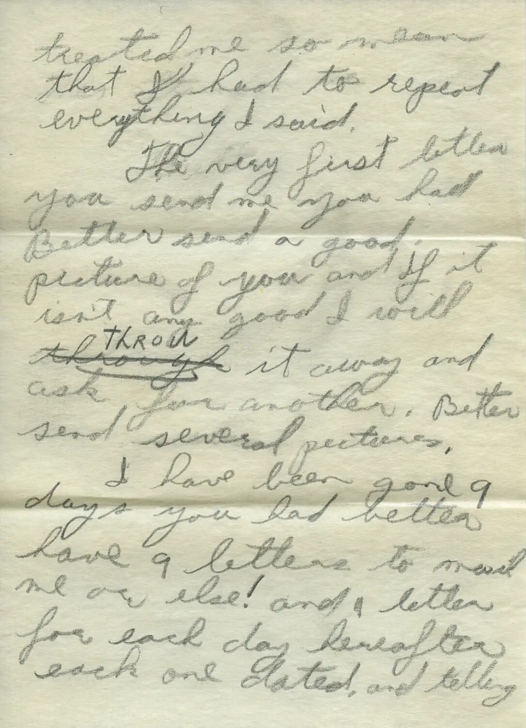 Handwritten WWII-Era Personal Letter Page, Moon/Sammiet Correspondence Collection