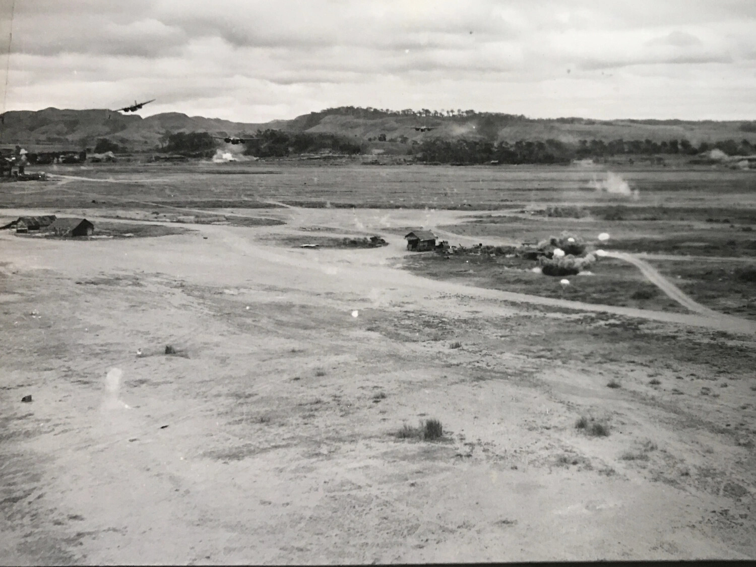 B-25 Mitchells on a Low-Level Strafing Run Over Enemy Ground Positions