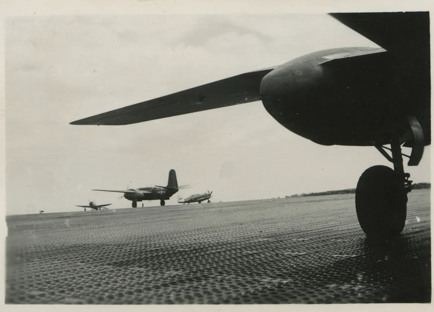 A-20 Havoc Aircraft on Pierced Steel Planking Airfield, 312th Bombardment Group, WWII